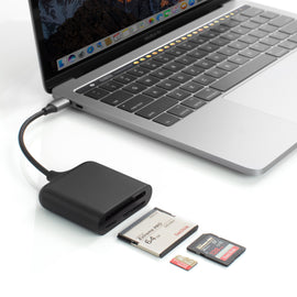 HyperDrive USB-C Pro Card Reader for UHS-II microSD, SD 4.0, CFast card