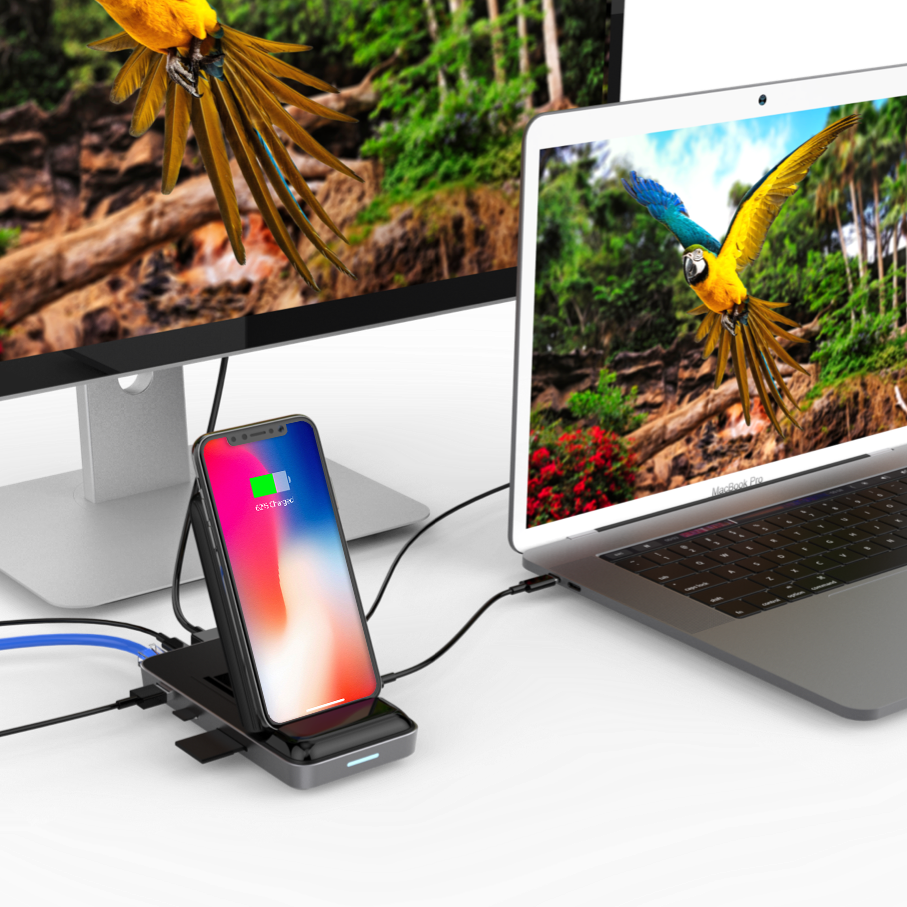 HyperDrive 7.5W Wireless Charger USB-C Hub