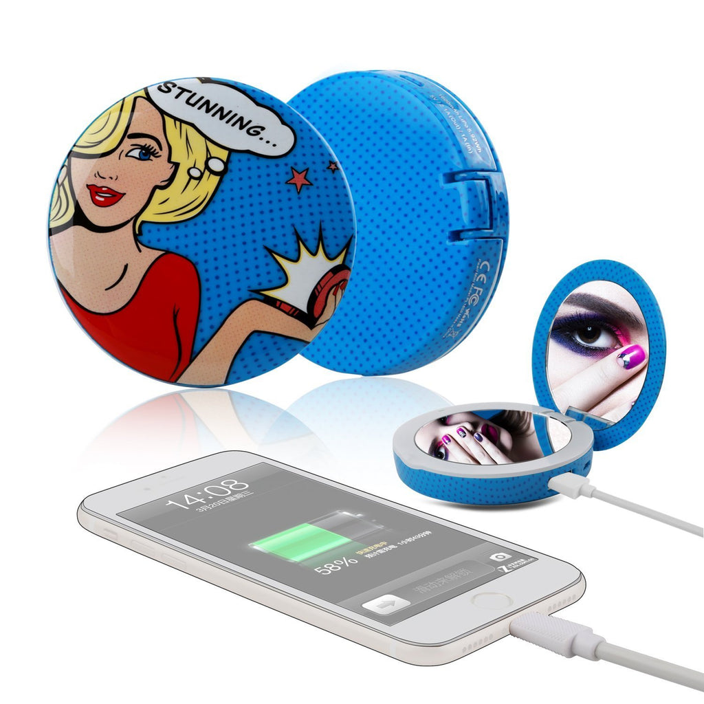Pearl Mini - LED Ring Light Makeup Mirror & USB Power Bank 1600mAh