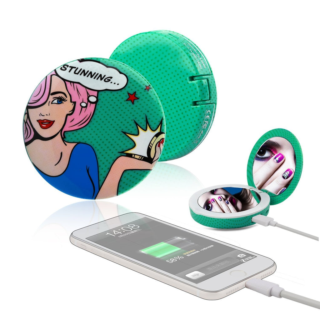 Pearl Mini - LED Ring Light Makeup Mirror & USB Power Bank 1600mAh
