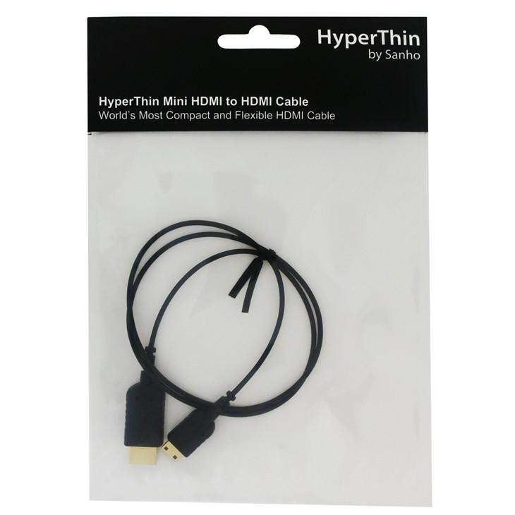 HyperThin World's Thinnest & Most Flexible Mini HDMI to HDMI Cable (0.8m) Black, Cable - HyperThin, HyperShop
 - 1