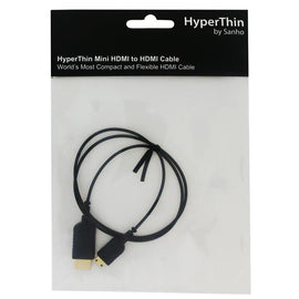 HyperThin World's Thinnest & Most Flexible Mini HDMI to HDMI Cable (0.8m) Black, Cable - HyperThin, HyperShop
 - 1