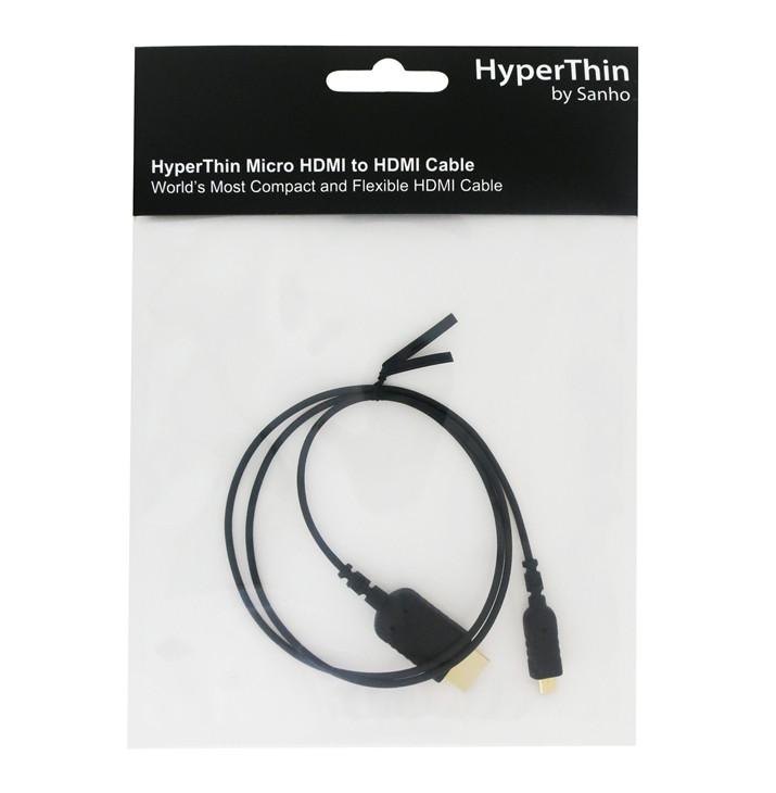 HyperThin World's Thinnest & Most Flexible Micro HDMI to HDMI Cable (0.8m) Black, Cable - HyperThin, HyperShop
 - 1