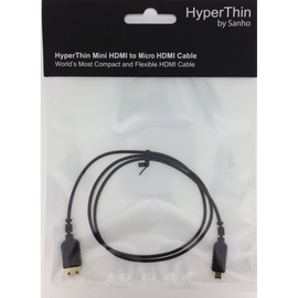 HyperThin World's Thinnest & Most Flexible Mini HDMI to Micro HDMI Cable (0.8m)